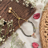 Vriksham Designer AD Stone Diamond Leaf Pendant Mangalsutra Bracelet-G18773